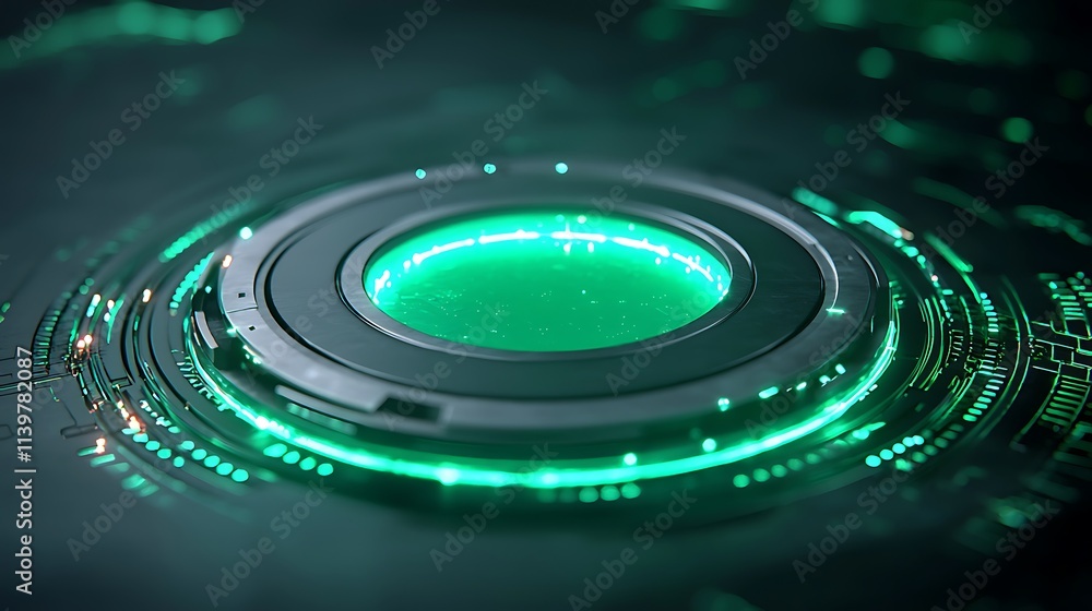 Poster innovative digital interfaces futuristic visual content in a high-tech environment