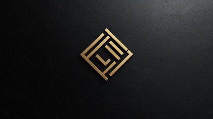 Elegant Gold Logo Design on Dark Background: Abstract Geometric Pattern