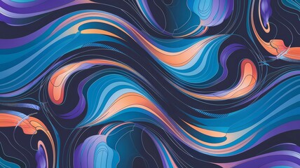 Fototapeta premium Dreamy Swirling Pattern Background, Calming Abstract Design, Organic Shapes Wallpaper 