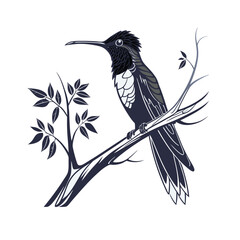 illustration of a bird on a branch
