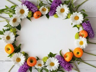 A white background with a flower arrangement in the center
