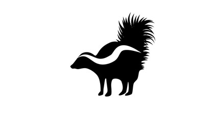 skunk symbol, black isolated silhouette