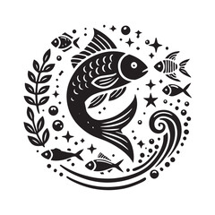 black and white fish