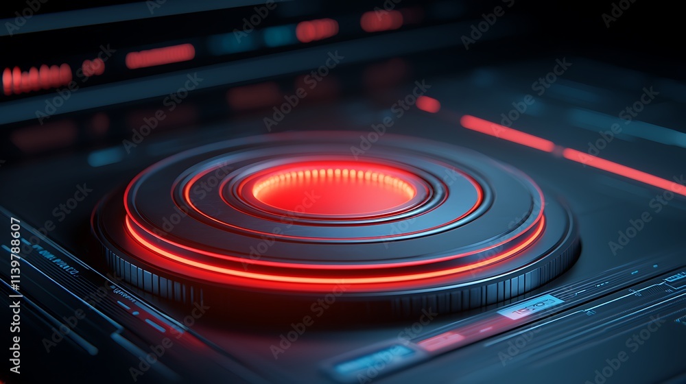 Poster close-up on futuristic interface elements in digital space a graphic design concept