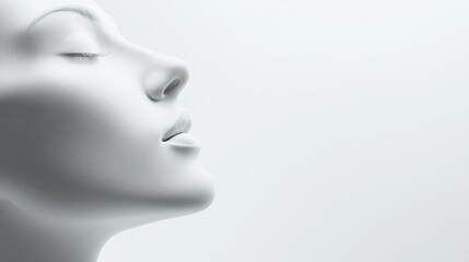 Mental Health Care Banner Featuring Woman's Face Symbolizing Psychoanalysis and Psychotherapy