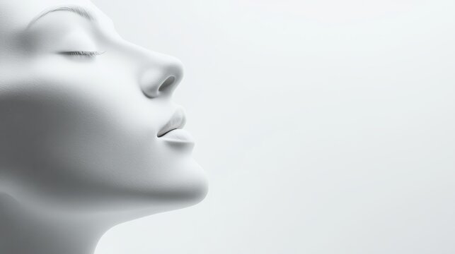 Mental Health Care Banner Featuring Woman's Face Symbolizing Psychoanalysis and Psychotherapy