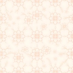 Fototapeta premium Delicate Peach Blossom Pattern: A graceful, repetitive pattern of peach blossoms in a delicate, light pink hue. The pattern is perfect for a variety of design projects.