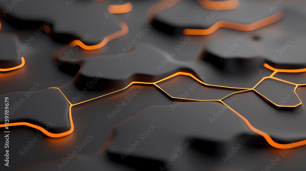 Poster dynamic abstract design with orange highlights digital art modern environment tech concept