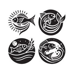 black and white fish