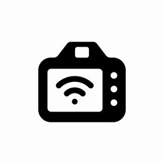photo camera wifi icon sign vector
