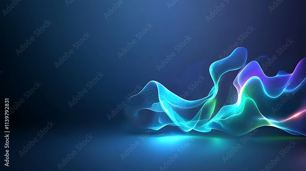 Poster dynamic light waves create stunning visual effects in a digital environment