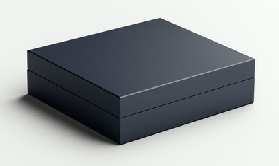 Naklejka premium A dark blue color box for mockup on a white isolated background