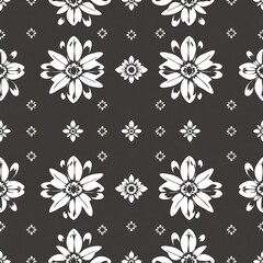 Elegant Monochrome Floral Pattern 