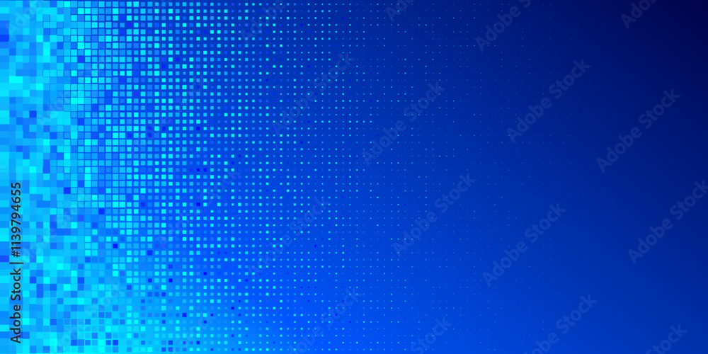 Poster this is an abstract digital background design featuring a gradual arrangement of blue dots infused w