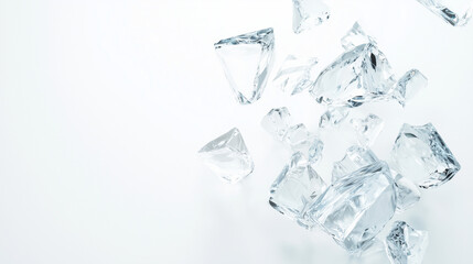 Shattered Ice:  A captivating abstract composition of shattered ice, frozen in time, invites viewers to explore its intricate details and the ephemeral nature of beauty.