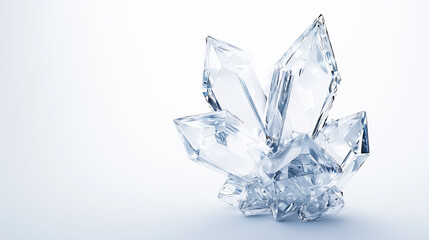 Crystal Clarity: A single, perfectly formed crystal, like a frozen snowflake, stands on a gradient background. The intricate facets catch and reflect light.