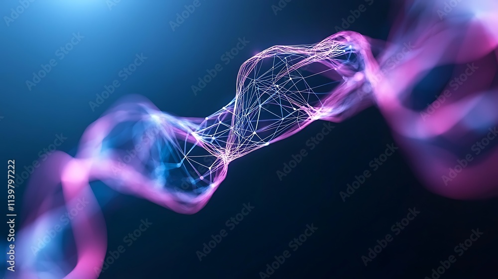 Poster dynamic abstract visualization of technology and innovation in futuristic digital art