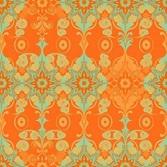 Fototapeta premium Vibrant Mandala Textile Pattern 