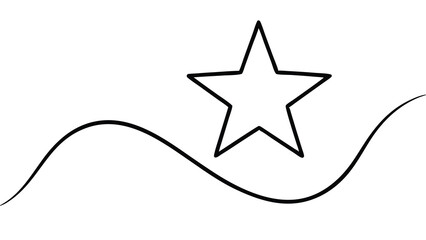  Star in continuous line drawing style