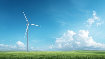 Harnessing renewable energy wind turbines in lush green fields nature's power vibrant sky