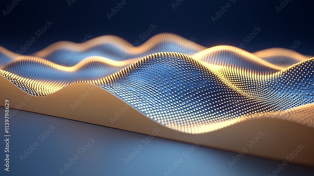 Aufkleber dynamic light waves digital creation 3d visualization modern art abstract concept
