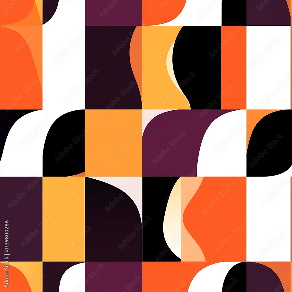 Poster abstract geometric pattern: a dynamic and vibrant geometric pattern with bold colors and organic sha