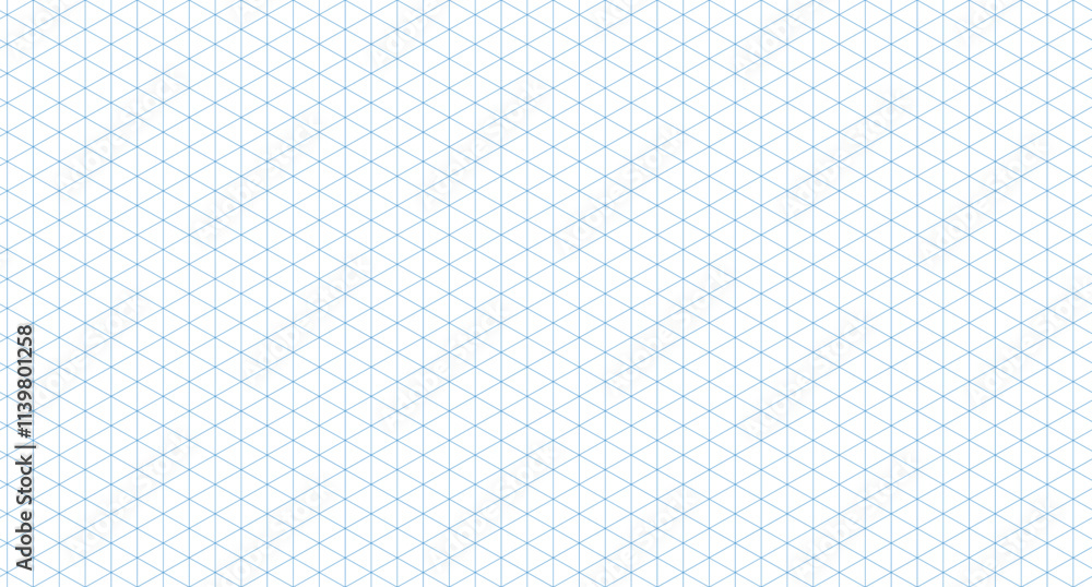 Aufkleber template isometric grid seamless pattern. blue isometric grid. outline isometric graph template back