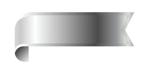 Label Silver Ribbon sign elements PNG - Elegant and Luxurious tag banner isolate transparent background