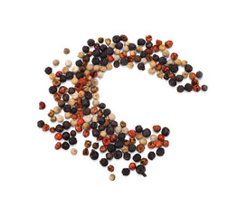 Multi color pepper seeds - isolated on transparen png.