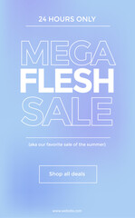 Social media sale banner, Blue garadient Sale square banner template for social media posts, mobile apps, banners design, web or internet ads. Trendy abstract square template, Mega flesh sale banner
