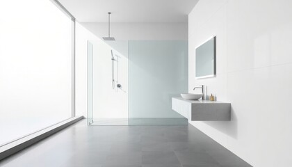 Modern Style - Bathroom Interior Design With Modern Concept - Hotel Bathroom - Apartment Bathroom Interior With Shower - Interior Design - Bathroom Interior With Shower