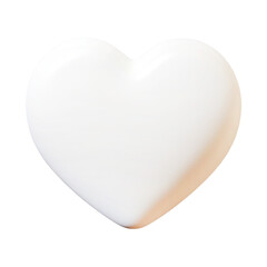  White Heart  3d  cartoon style illustration 