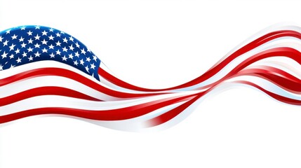 Waving American Flag Abstract Design, Patriotism, Celebration, Copy Space