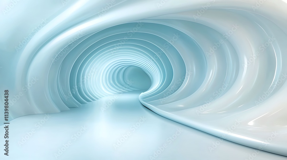 Poster abstract tunnel design futuristic 3d render of a minimalist space perspective