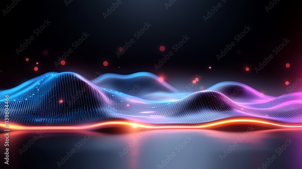 Aufkleber dynamic led waves displaying vibrant colors futuristic environment abstract art concept