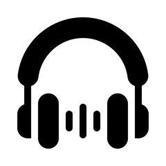 headphones glyph icon