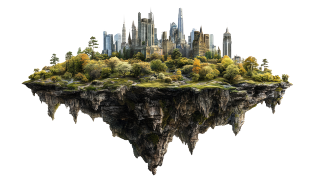 Floating Cityscape: An Enchanting Island Metropolis 