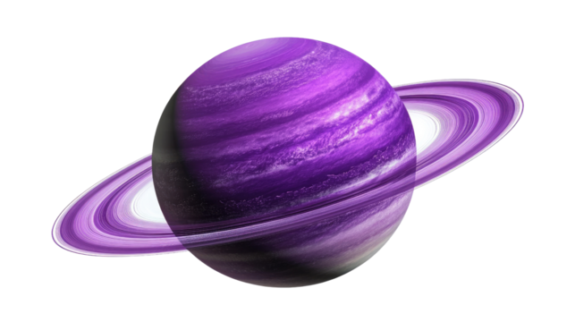 Purple Planet with Rings 