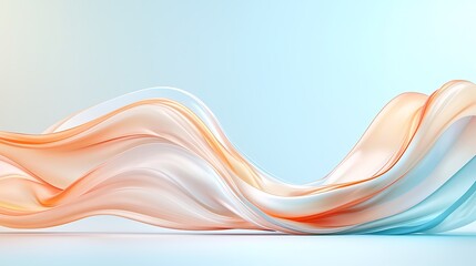 Flowing abstract waves in soft colors digital art minimalist environment serene viewpoint