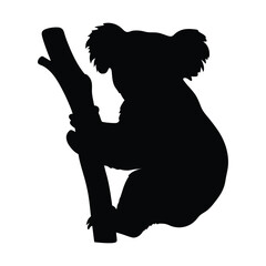 Koala black silhouette illustration isolated on a white background © Flyillustrations