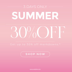 Pink summer banner design. Layout for online shopping, product, promotions, Last chance 20% OFF storewide, Vector illustration for social media banners, poster, flyer and newsletter designs.