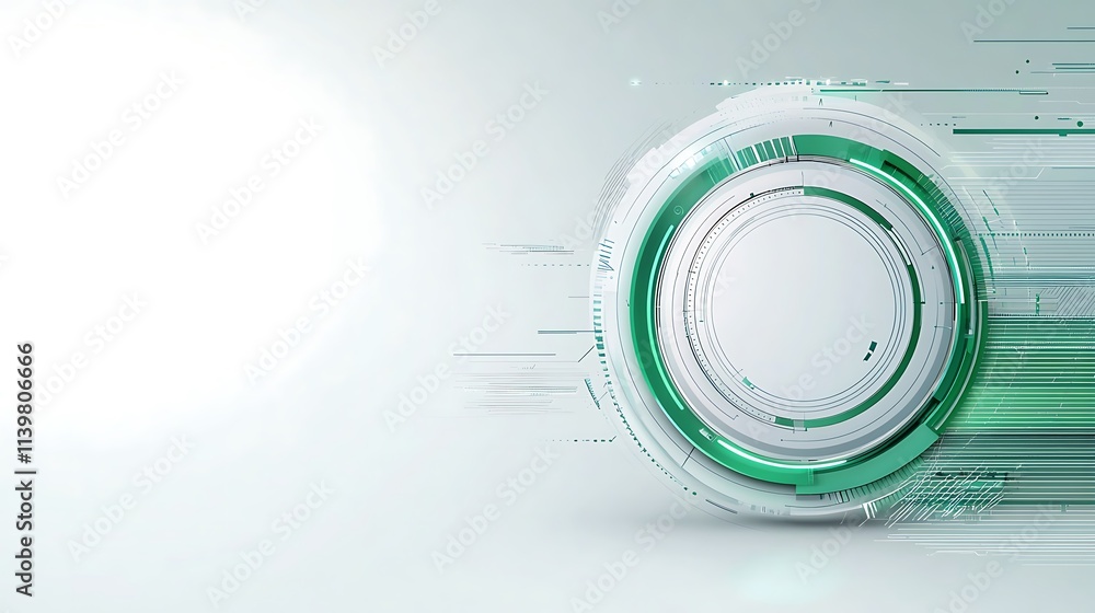 Poster futuristic digital design concepts abstract circular motifs for modern workspaces