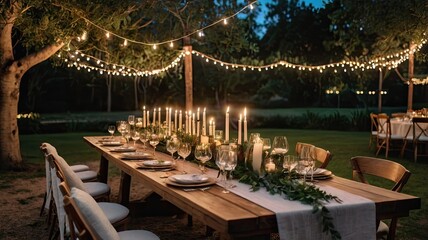 Obraz premium Romantic Outdoor Dinner Party 