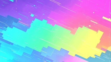 Obraz premium Abstract colorful background with diagonal lines and pixelated elements.