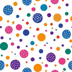 Fun party confetti dots in seamless pattern, colorful design