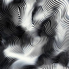 An intriguing black and white optical illusion depicting a zebra print pattern