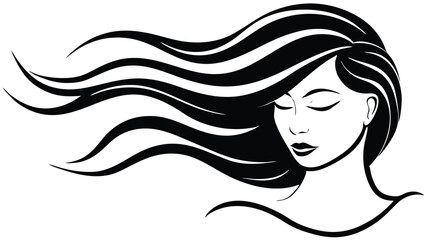 Woman’s Face with Hair Blowing in the Wind