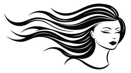 Woman’s Face with Hair Blowing in the Wind