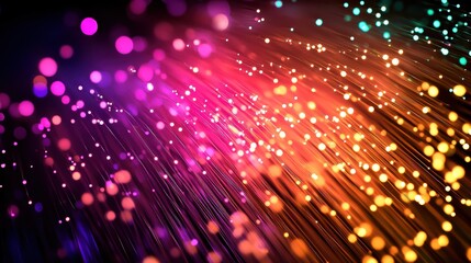 Fototapeta premium Abstract tech background with fiber optic connections symbolizing quantum computing and global intelligence