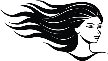 Woman’s Face with Hair Blowing in the Wind